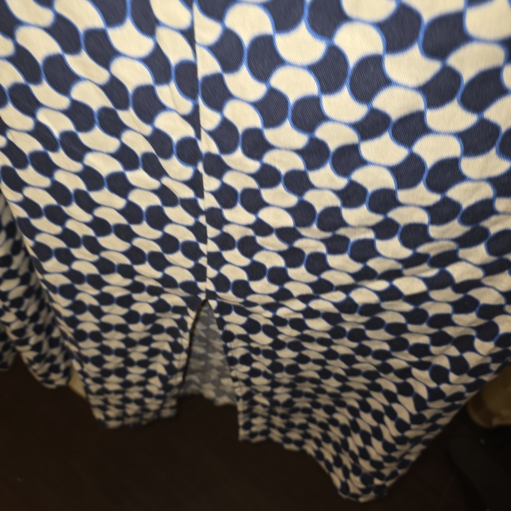 Ava & Viv Blue and White LINEN and RAYON Blend Midi Dress Coastal Chic - Picture 8 of 8